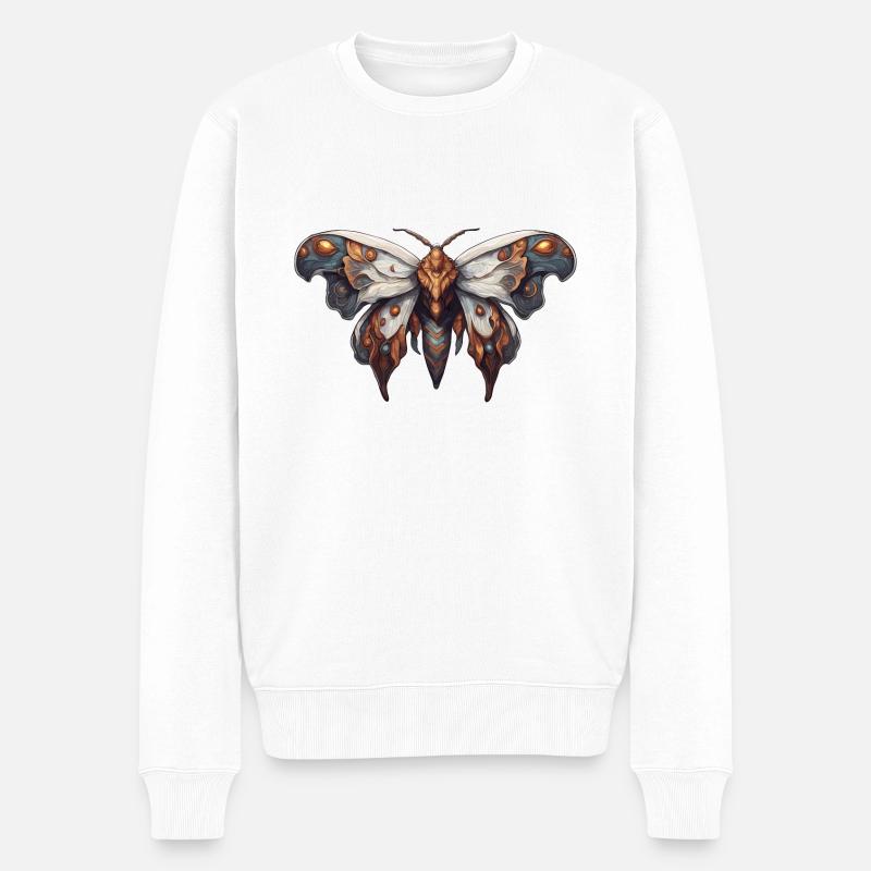 Motte / Tier / Insekt / Larve / Schädling - Männer Premium Bio Pullover - Weiß