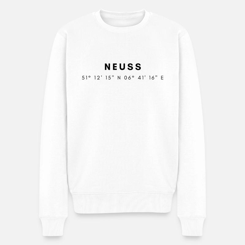 Neuss Koordinaten - Männer Premium Bio Pullover - Weiß