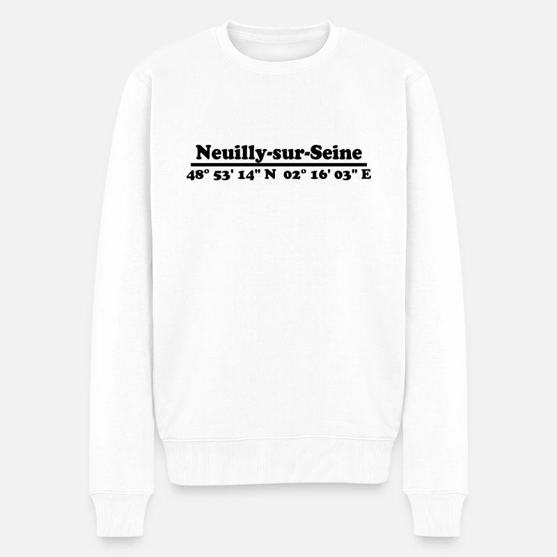 Coordonnées de Neuilly-sur-Seine - Pull Premium bio Homme - blanc