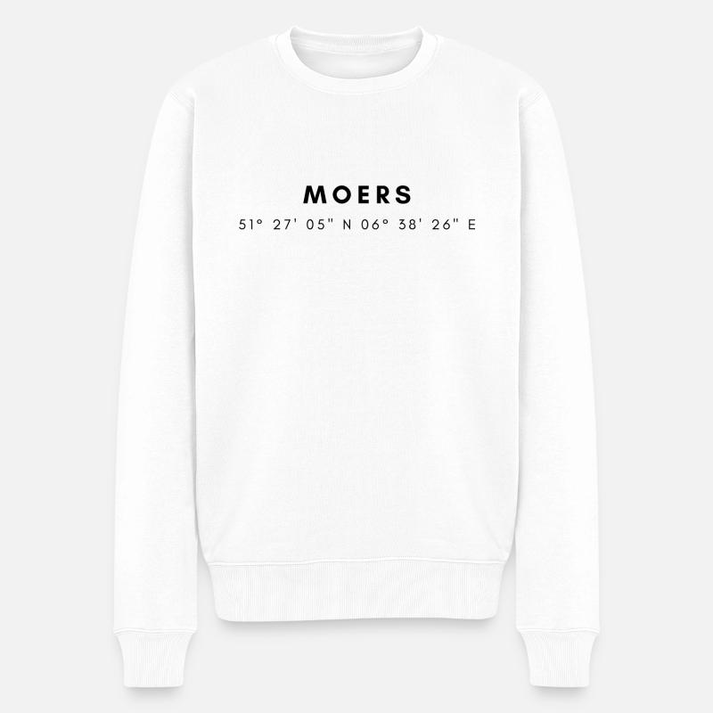 Moers Koordinaten - Männer Premium Bio Pullover - Weiß
