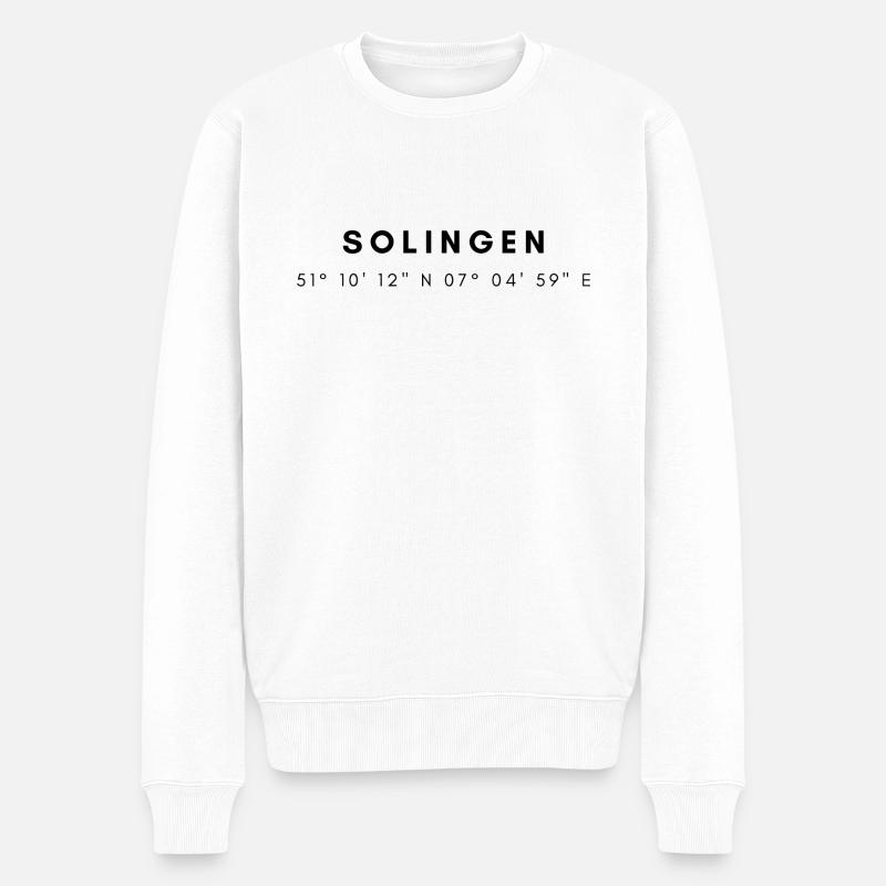 Solingen Koordinaten - Männer Premium Bio Pullover - Weiß