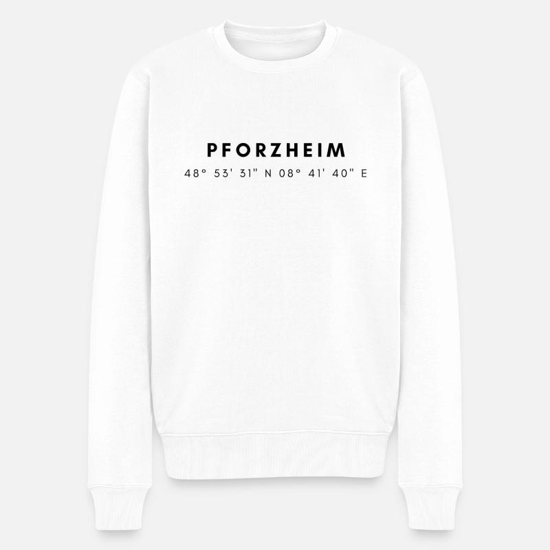 Pforzheim Koordinaten - Männer Premium Bio Pullover - Weiß