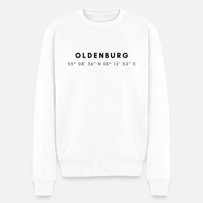 Oldenburg Koordinaten - Männer Premium Bio Pullover - Weiß