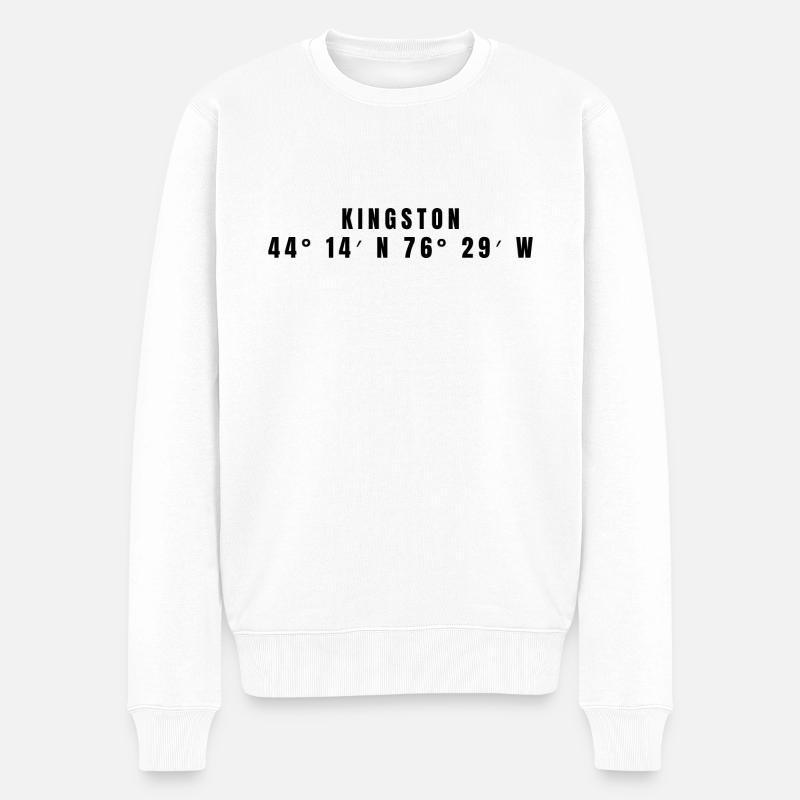 Coordonnées Kingston, Canada - Pull Premium bio Homme - blanc