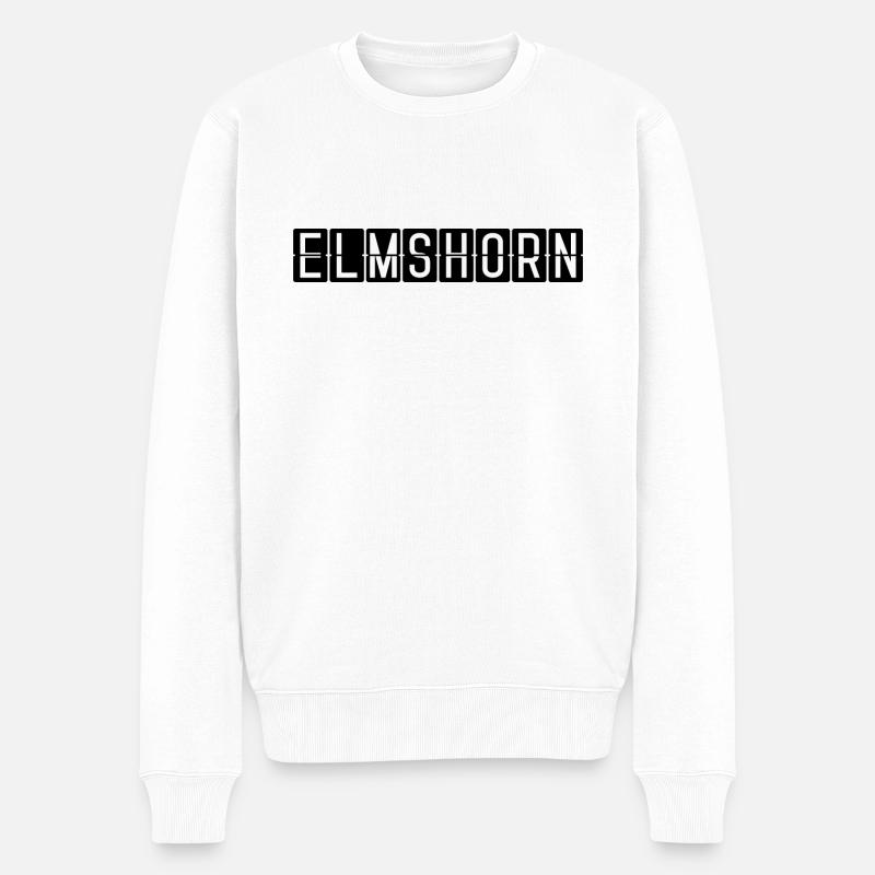 Elmshorn Flughafentafel - Männer Premium Bio Pullover - Weiß