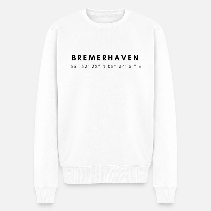 les coordonnées de Bremerhaven - Pull Premium bio Homme - blanc