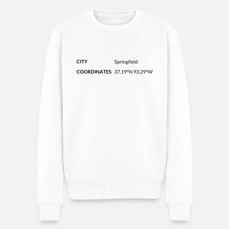 les coordonnées de Springfield, Missouri, États-Unis - Pull Premium bio Homme - blanc