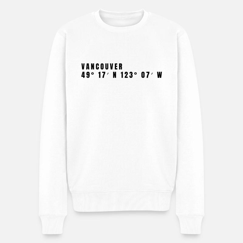 Vancouver, Canada Coordonnées - Pull Premium bio Homme - blanc