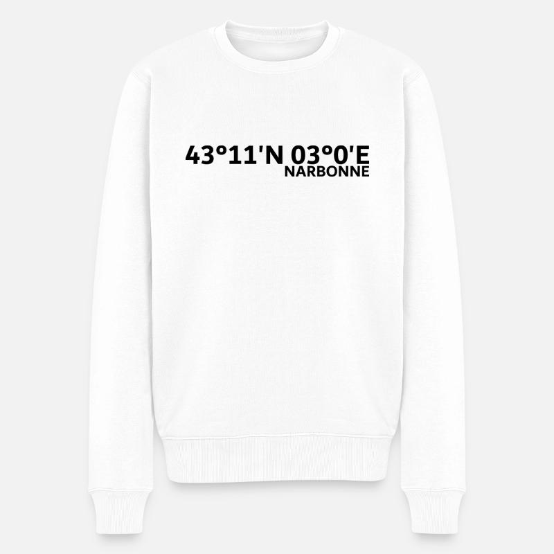 Coordonnées de Narbonne - Pull Premium bio Homme - blanc