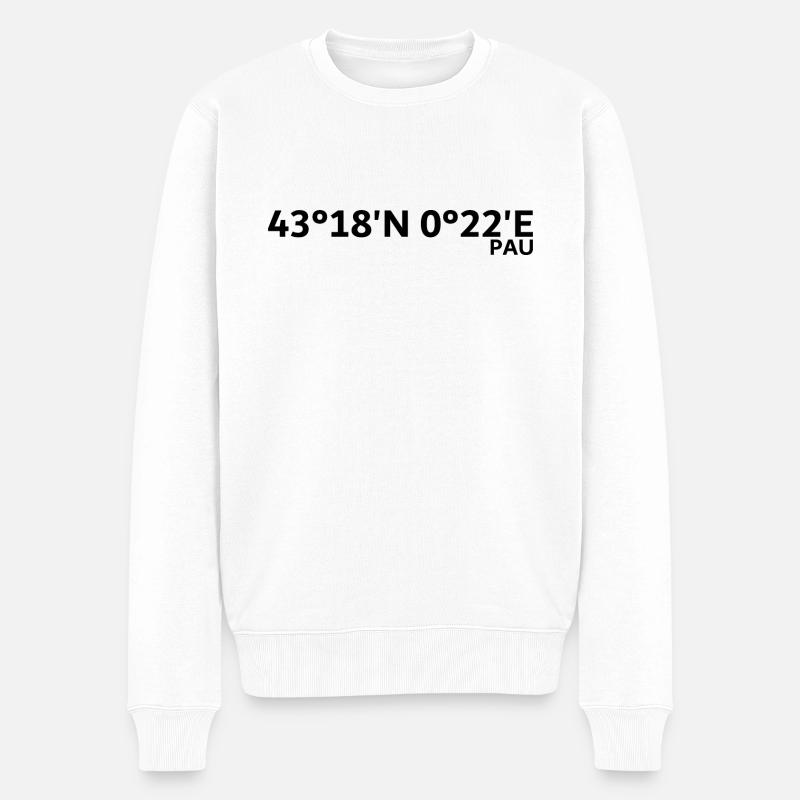 Coordonnées Pau - Pull Premium bio Homme - blanc