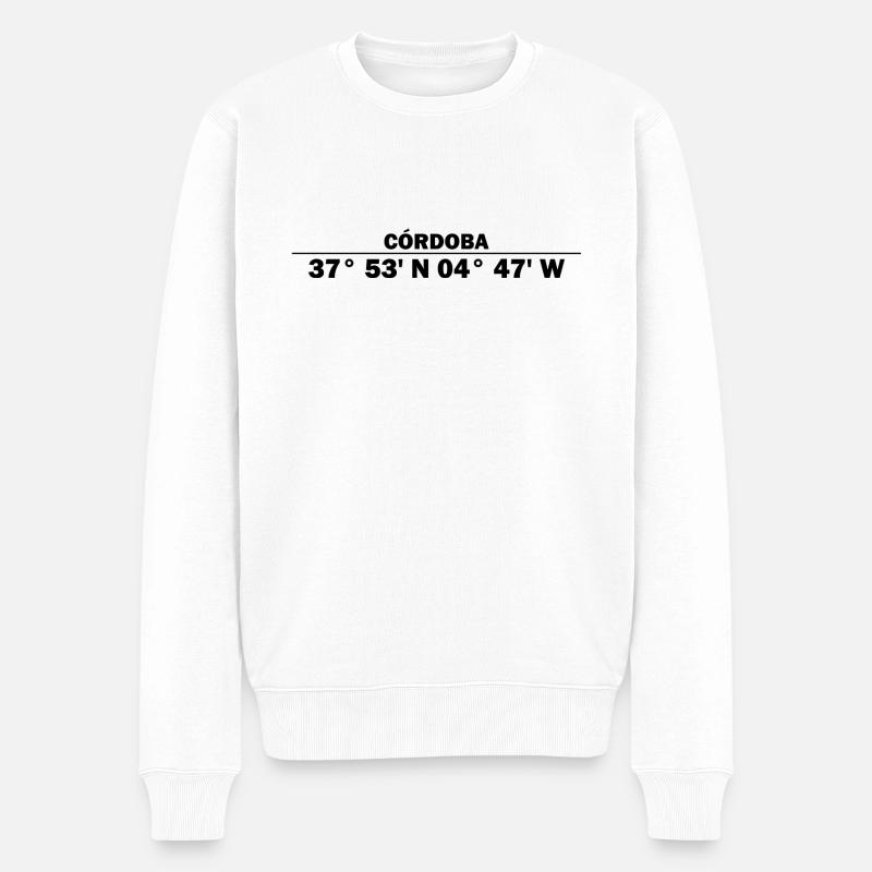 Córdoba Koordinaten - Männer Premium Bio Pullover - Weiß