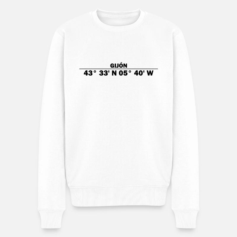 Coordonnées de Gijón - Pull Premium bio Homme - blanc