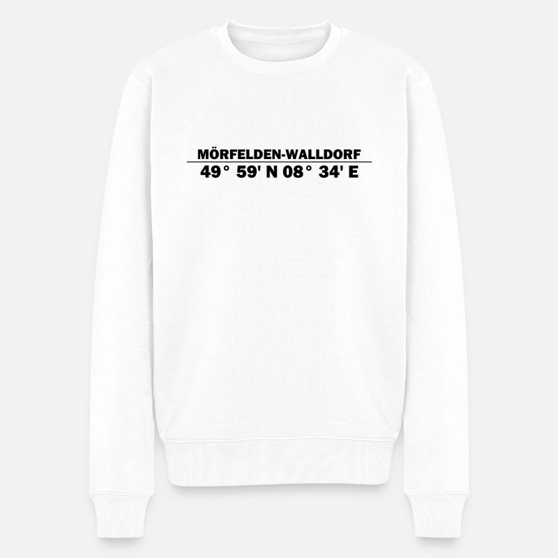 Mörfelden-Walldorf Koordinaten - Männer Premium Bio Pullover - Weiß