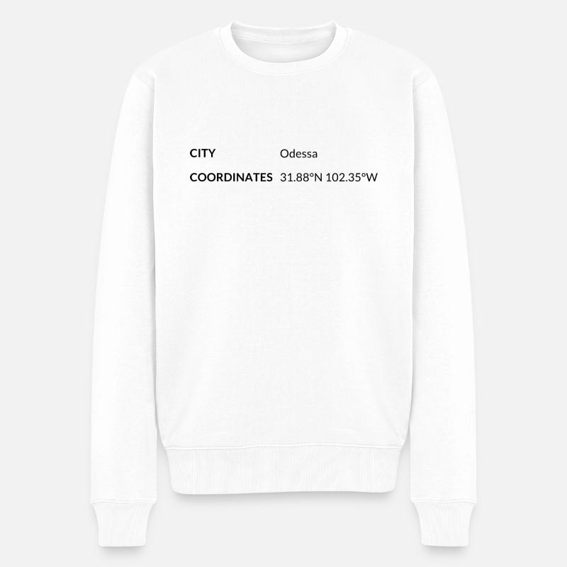Coordonnées Odessa, Texas, États-Unis - Pull Premium bio Homme - blanc
