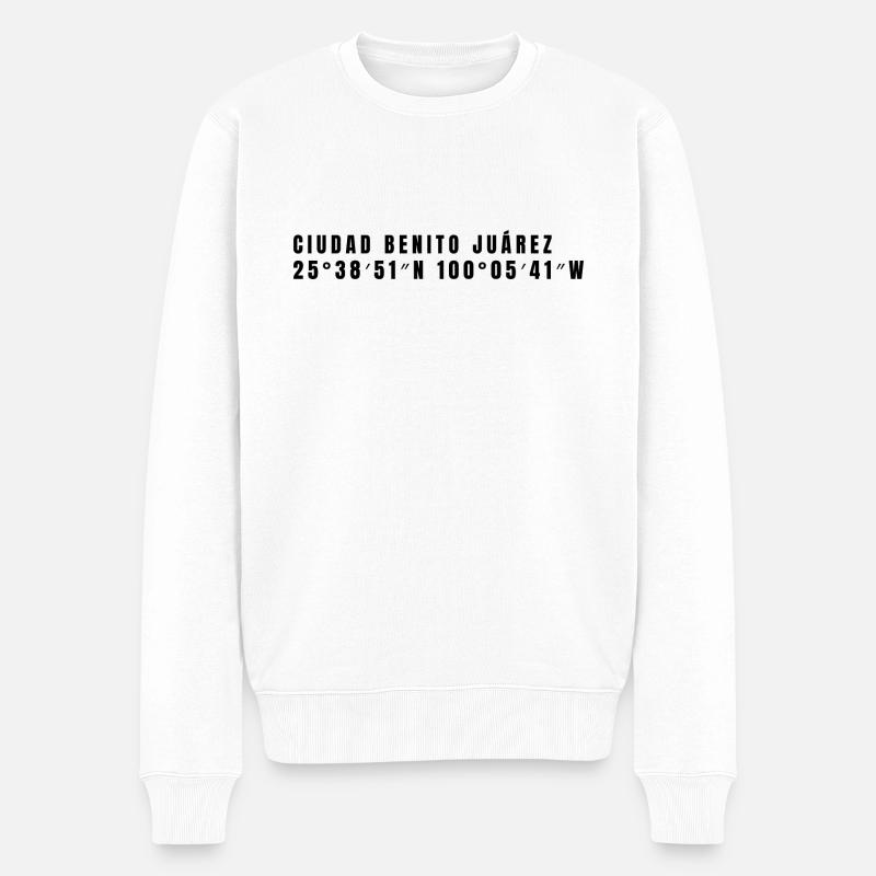 Nuevo León, Mexique Coordonnées - Pull Premium bio Homme - blanc