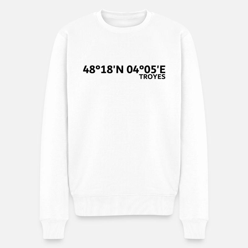 Coordonnées de Troyes - Pull Premium bio Homme - blanc