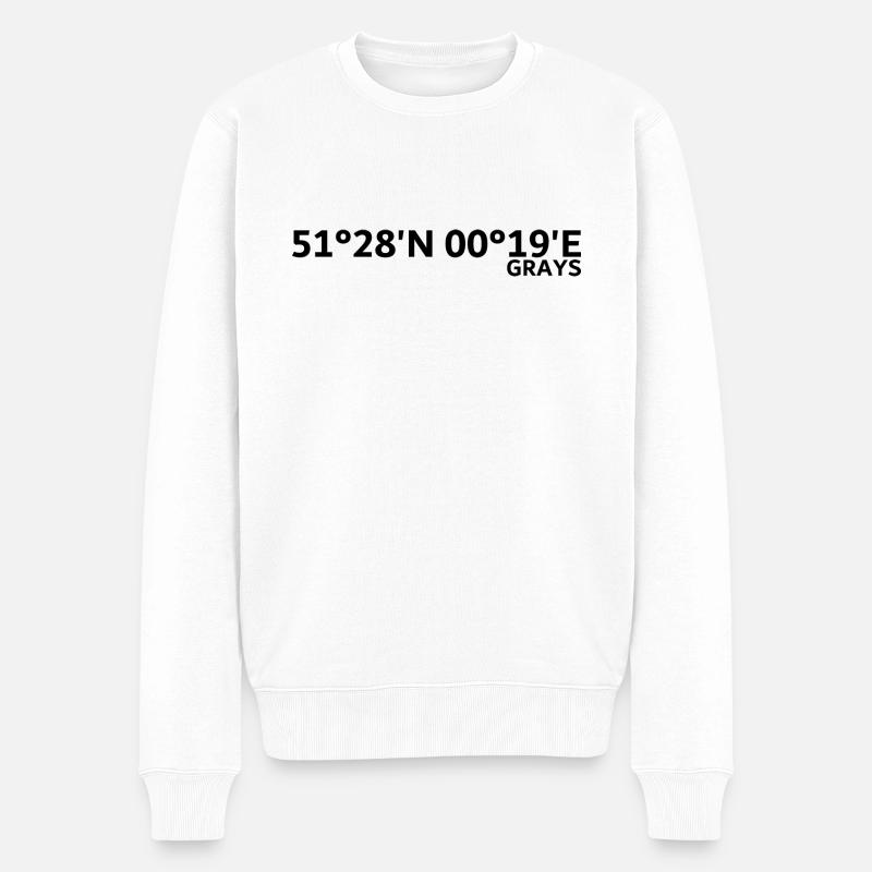 Coordonnées de Gray - Pull Premium bio Homme - blanc