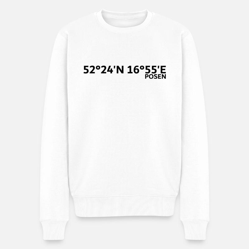 Coordonnées de Poznan - Pull Premium bio Homme - blanc