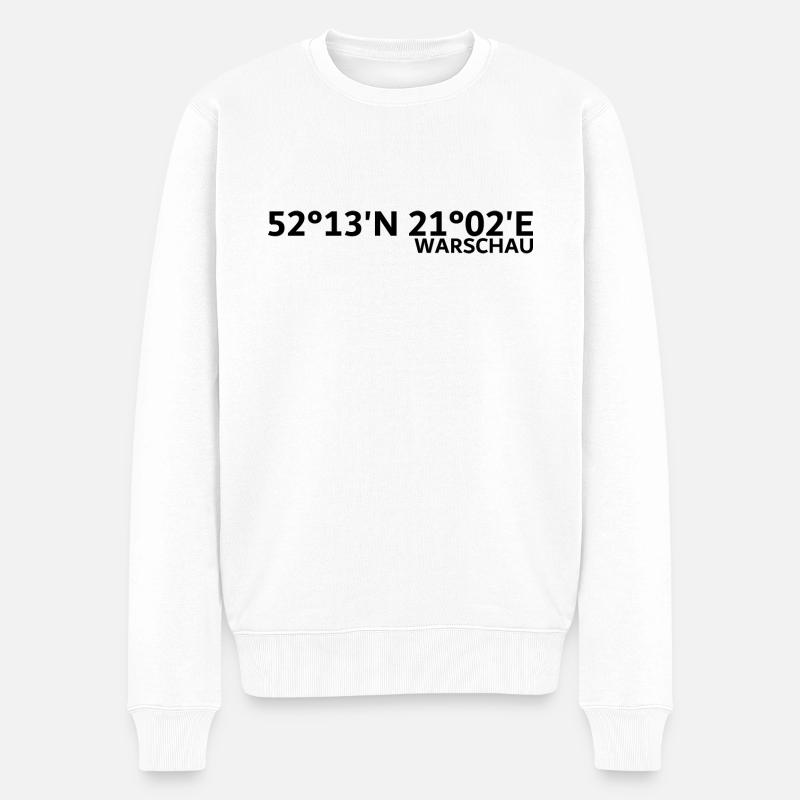 Coordonnées de Varsovie - Pull Premium bio Homme - blanc