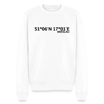 Coordonnées de Wroclaw - Pull Premium bio Homme - blanc - Devant - Thijin (182cm)
