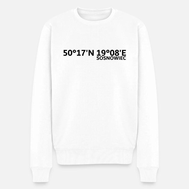 Sosnowiec Koordinaten - Männer Premium Bio Pullover - Weiß