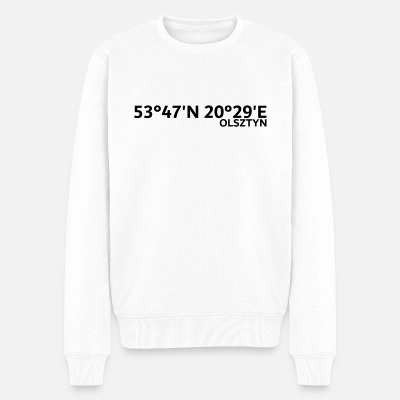 Coordonnées d’Olsztyn - Pull Premium bio Homme - blanc