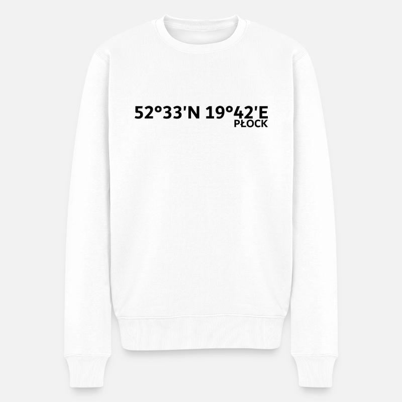 Coordonnées de Płock - Pull Premium bio Homme - blanc
