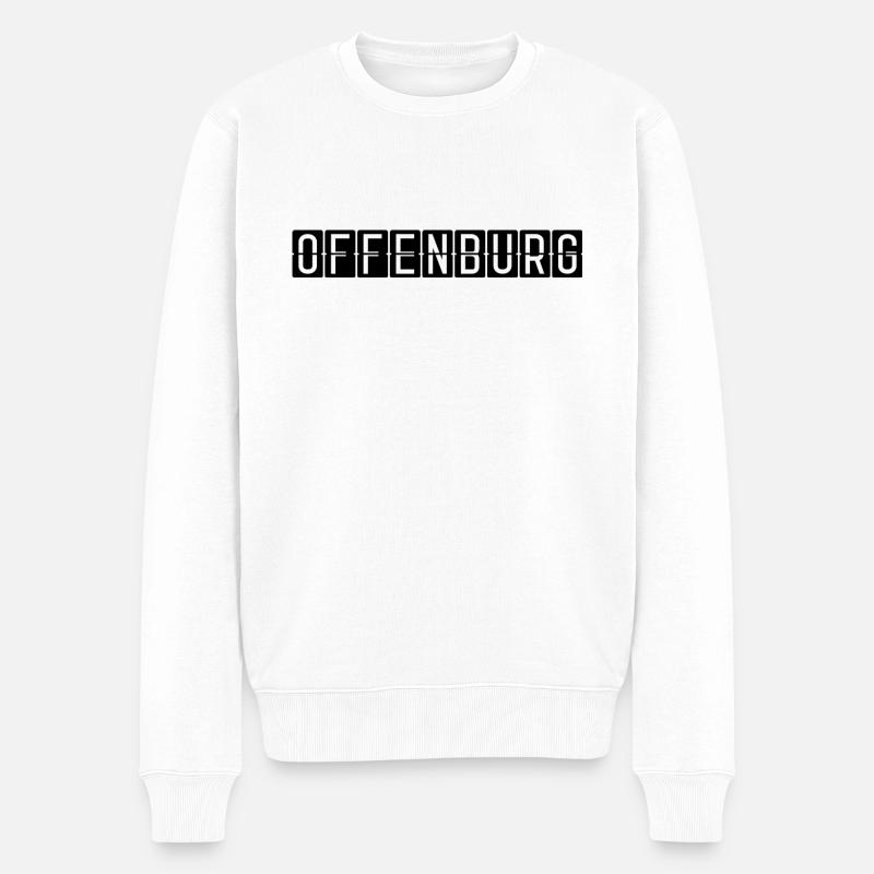Offenburg Flughafentafel - Männer Premium Bio Pullover - Weiß
