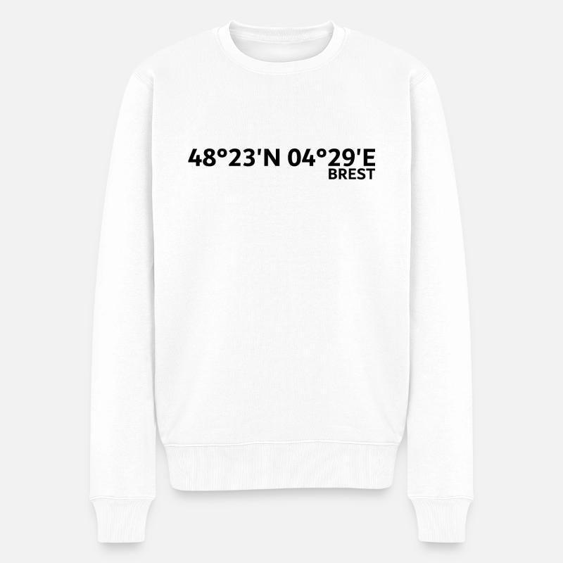 Coordonnées de Brest - Pull Premium bio Homme - blanc