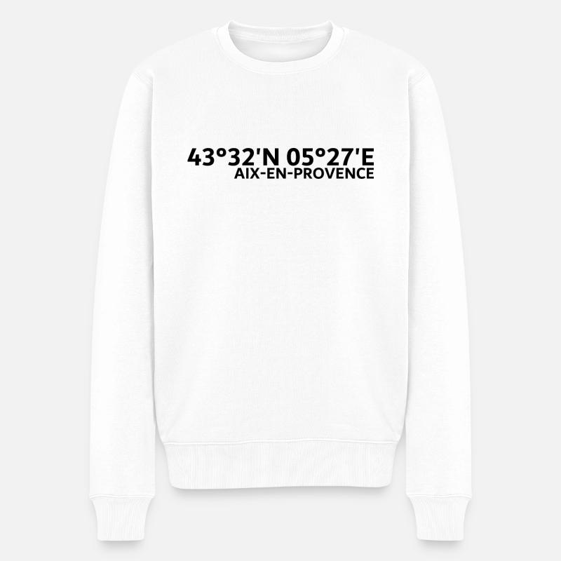 Coordonnées d’Aix-en-Provence - Pull Premium bio Homme - blanc