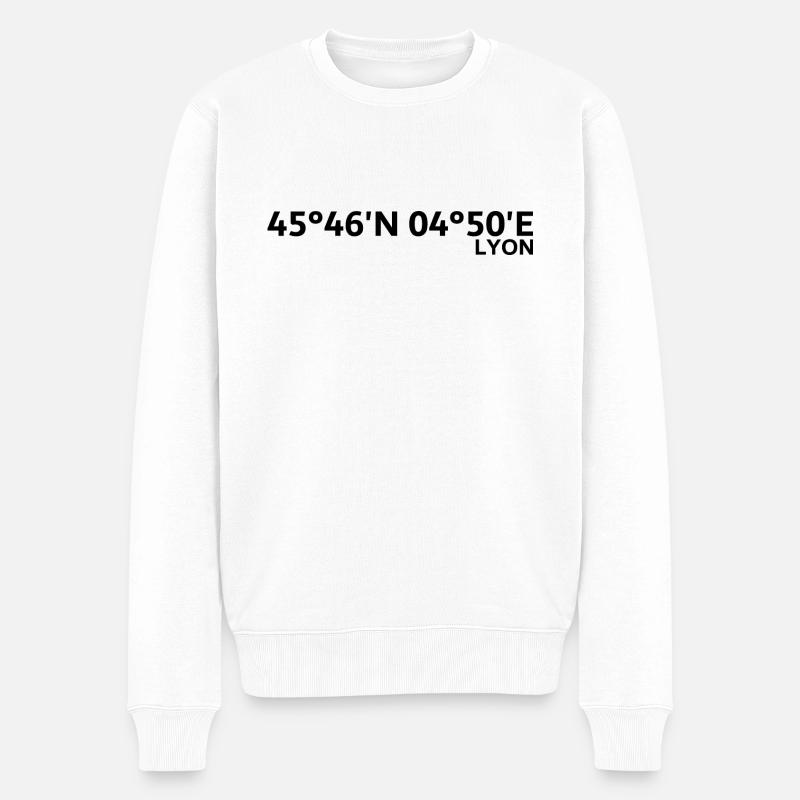 Coordonnées de Lyon - Pull Premium bio Homme - blanc