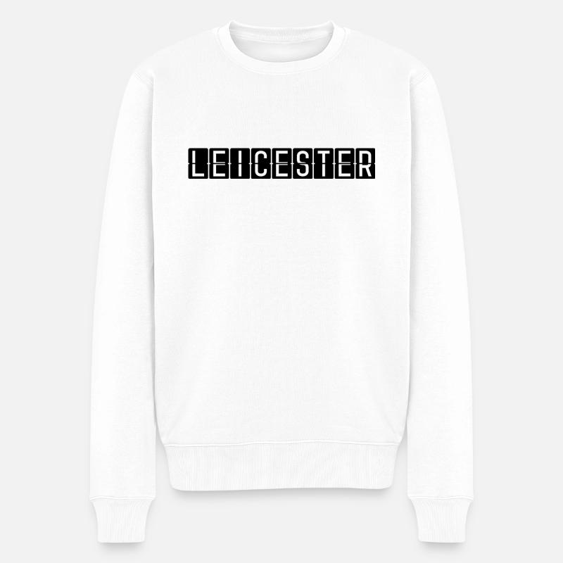 Leicester Flughafentafel - Männer Premium Bio Pullover - Weiß