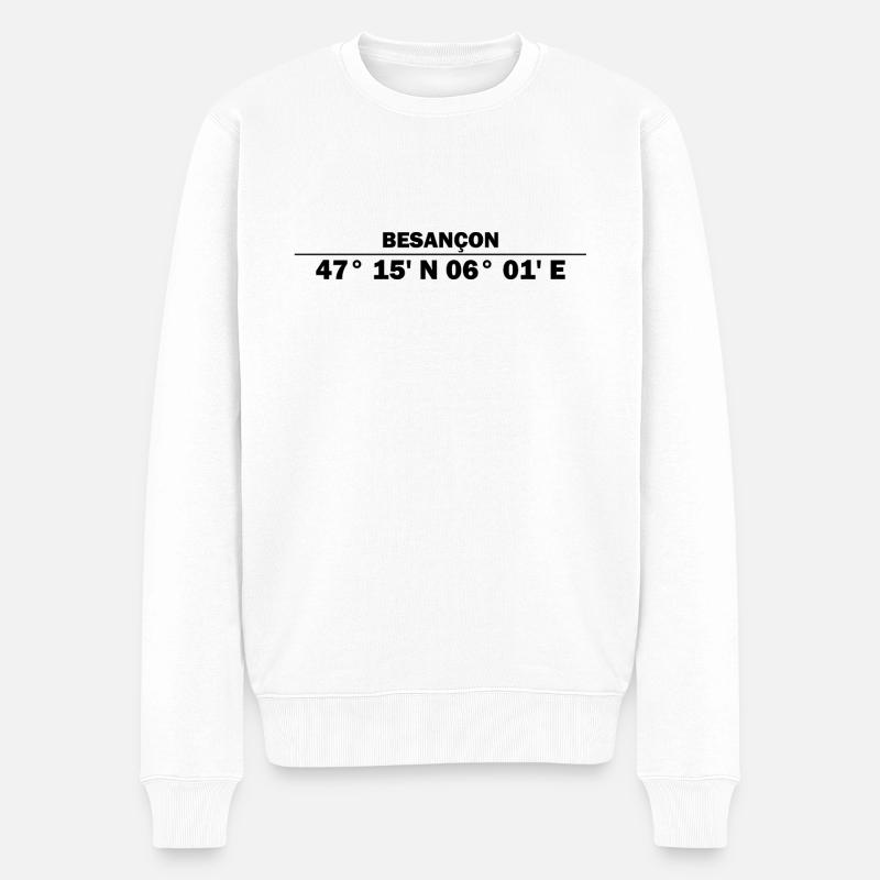 Coordonnées de Besançon - Pull Premium bio Homme - blanc