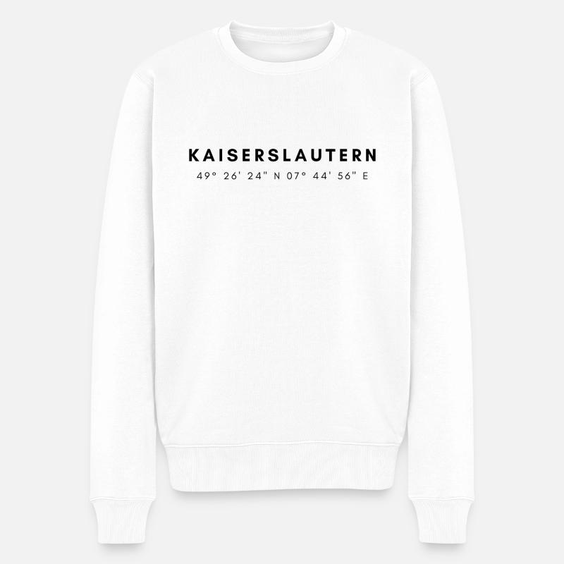 Kaiserslautern Koordinaten - Männer Premium Bio Pullover - Weiß