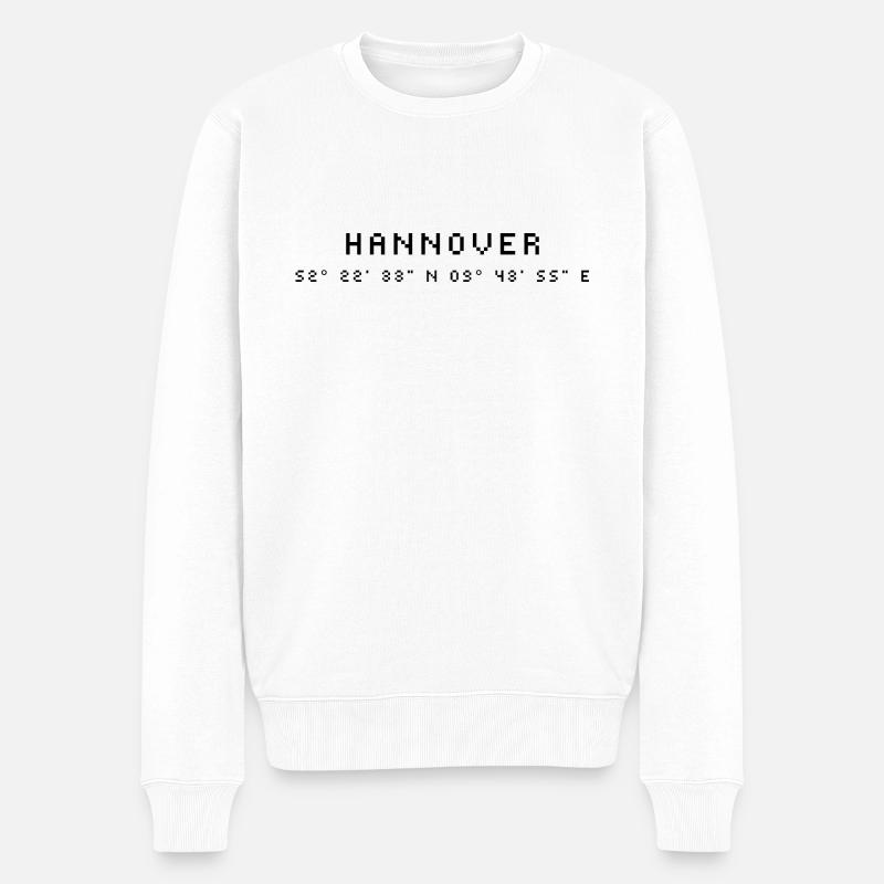 Hannover Koordinaten - Männer Premium Bio Pullover - Weiß