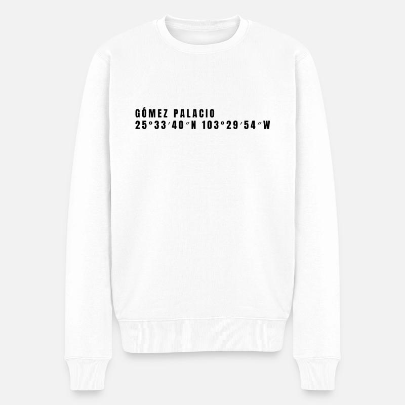 Coordonnées Durango, Mexique - Pull Premium bio Homme - blanc