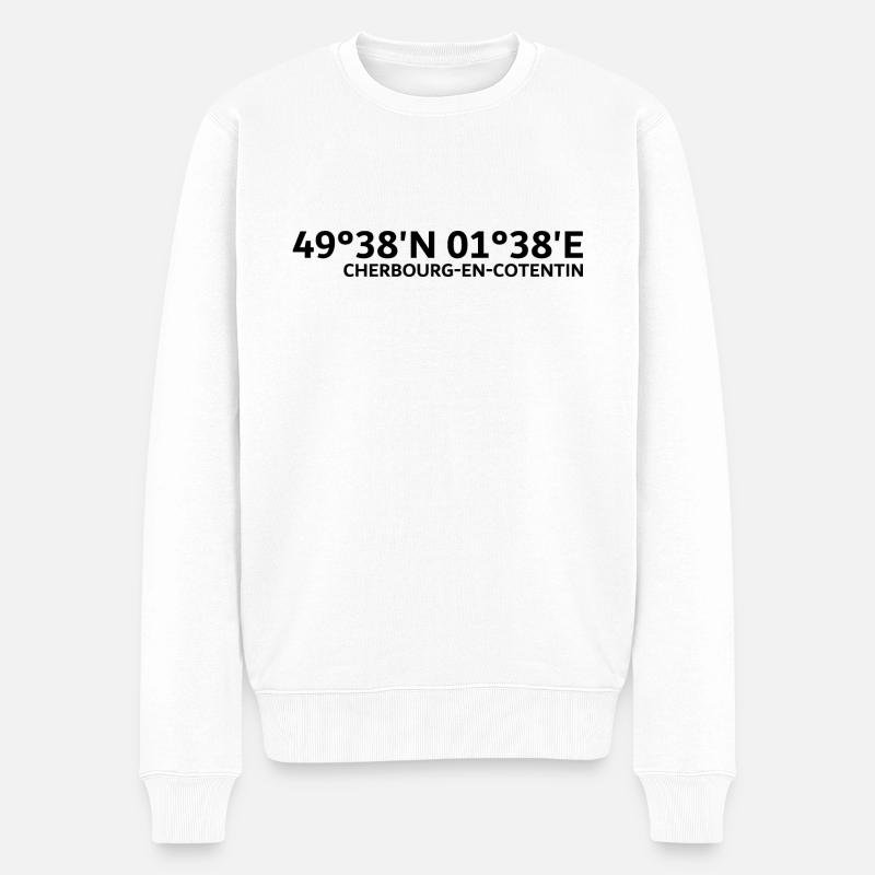 Coordonnées de Cherbourg-en-Cotentin - Pull Premium bio Homme - blanc