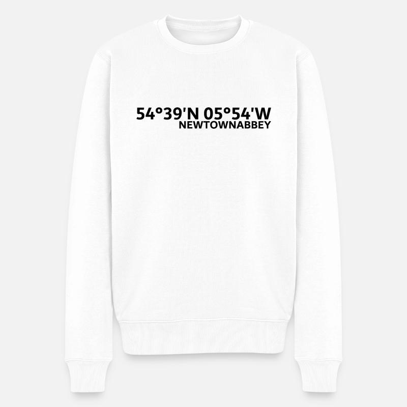 Coordonnées de Newtownabbey - Pull Premium bio Homme - blanc