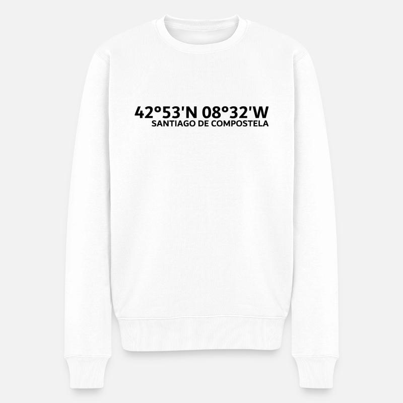 Coordonnées de Saint-Jacques-de-Compostelle - Pull Premium bio Homme - blanc