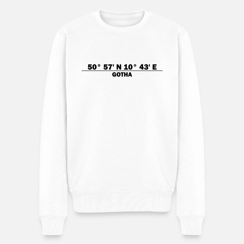 Gotha Koordinaten - Männer Premium Bio Pullover - Weiß