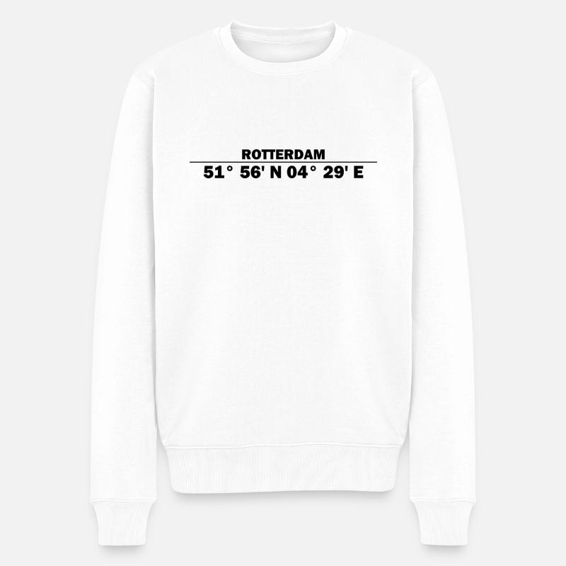 Coordonnées de Rotterdam - Pull Premium bio Homme - blanc