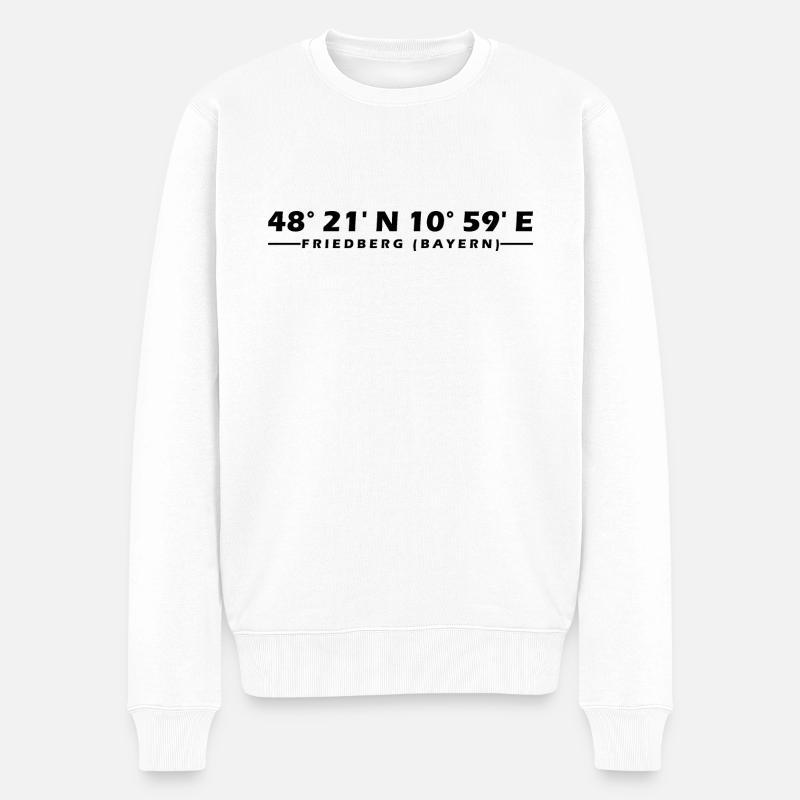 Coordonnées de Friedberg (Bavière) - Pull Premium bio Homme - blanc