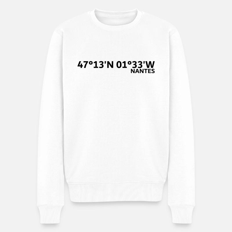 Coordonnées de Nantes - Pull Premium bio Homme - blanc