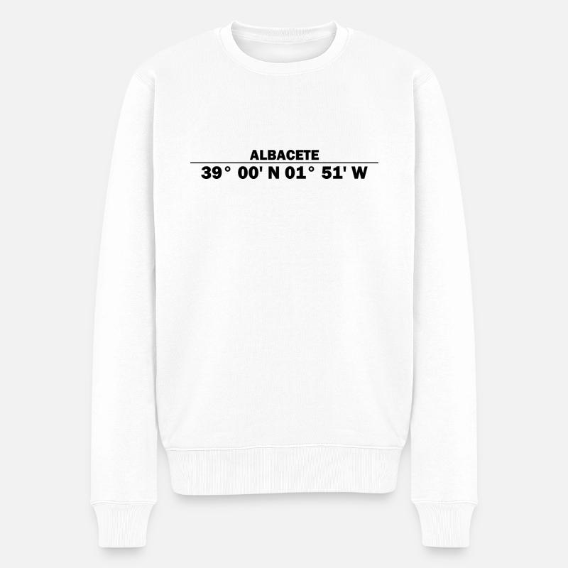 Coordonnées d’Albacete - Pull Premium bio Homme - blanc
