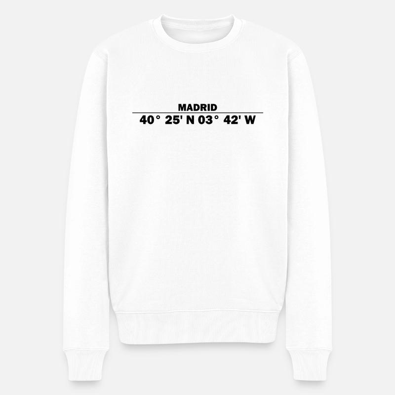 Coordonnées de Madrid - Pull Premium bio Homme - blanc