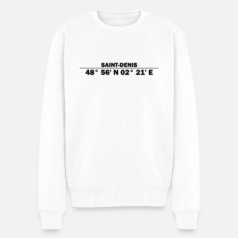Coordonnées de Saint-Denis - Pull Premium bio Homme - blanc