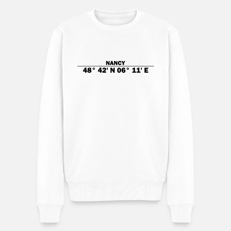 Coordonnées de Nancy - Pull Premium bio Homme - blanc