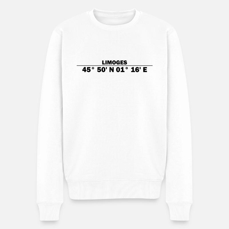 Coordonnées de Limoges - Pull Premium bio Homme - blanc