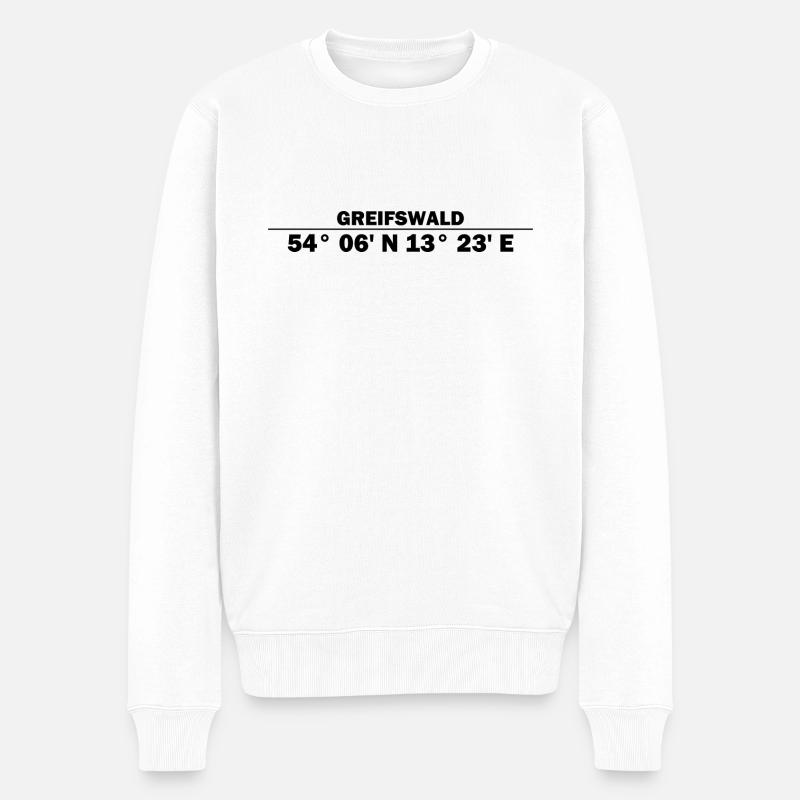 Coordonnées de Greifswald - Pull Premium bio Homme - blanc