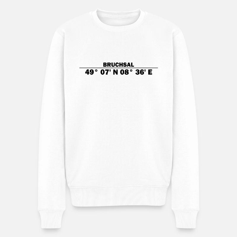 Coordonnées de Bruchsal - Pull Premium bio Homme - blanc
